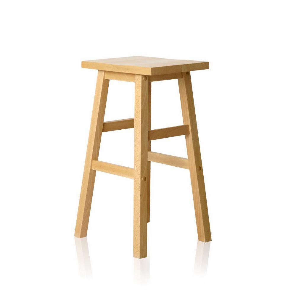 Set of 2 MARLIN Wooden Backless Bar Stools - Natural - House Things Furniture > Bar Stools & Chairs