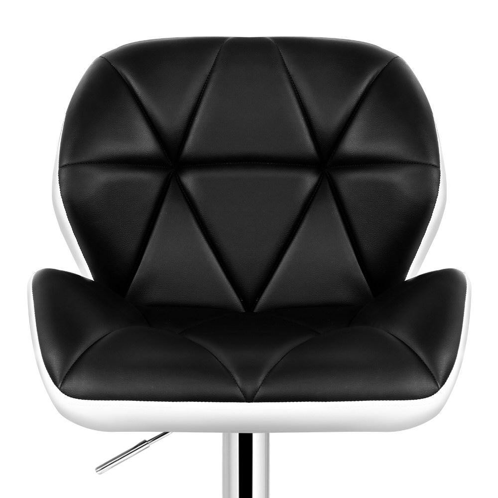 Melanie Black Bar Stools Swivel Leather Gas Lift - Set of 2 - House Things Furniture > Bar Stools & Chairs