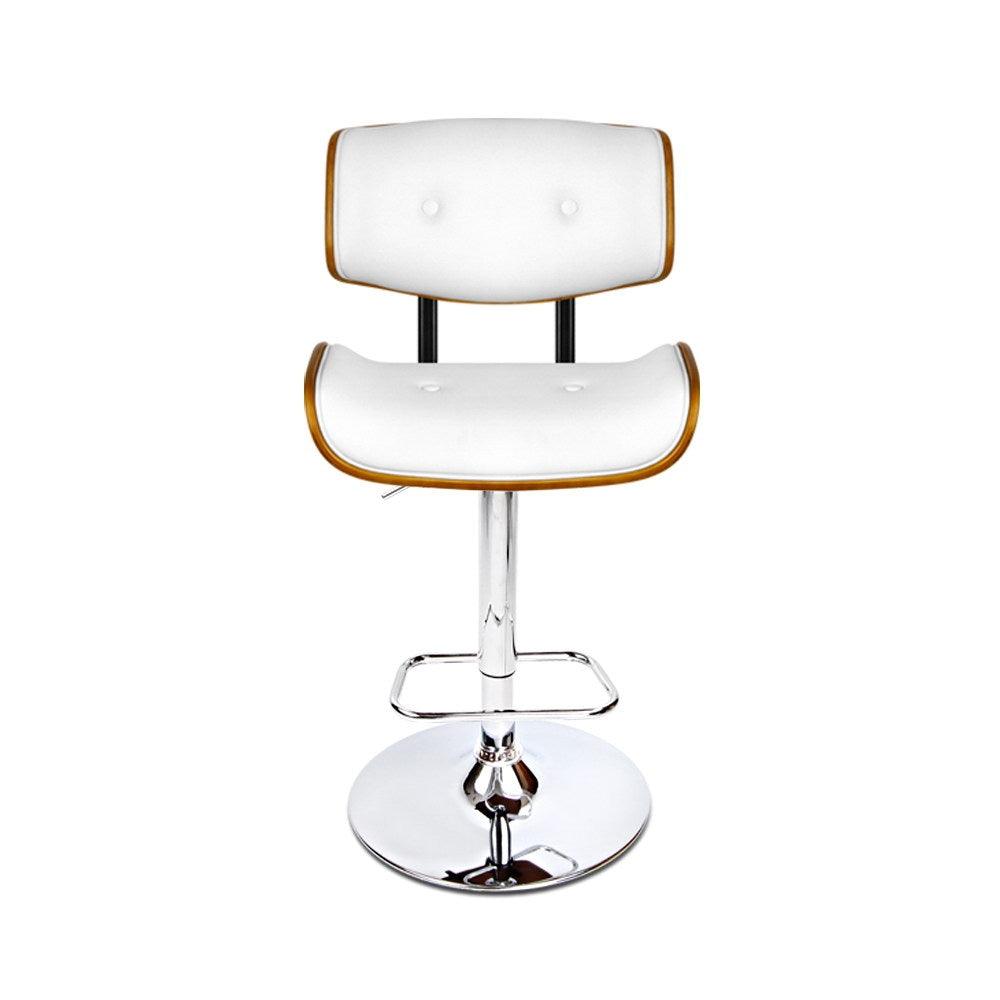 Alaskan White Wooden Gas Lift Bar Stools - White - House Things Furniture > Bar Stools & Chairs