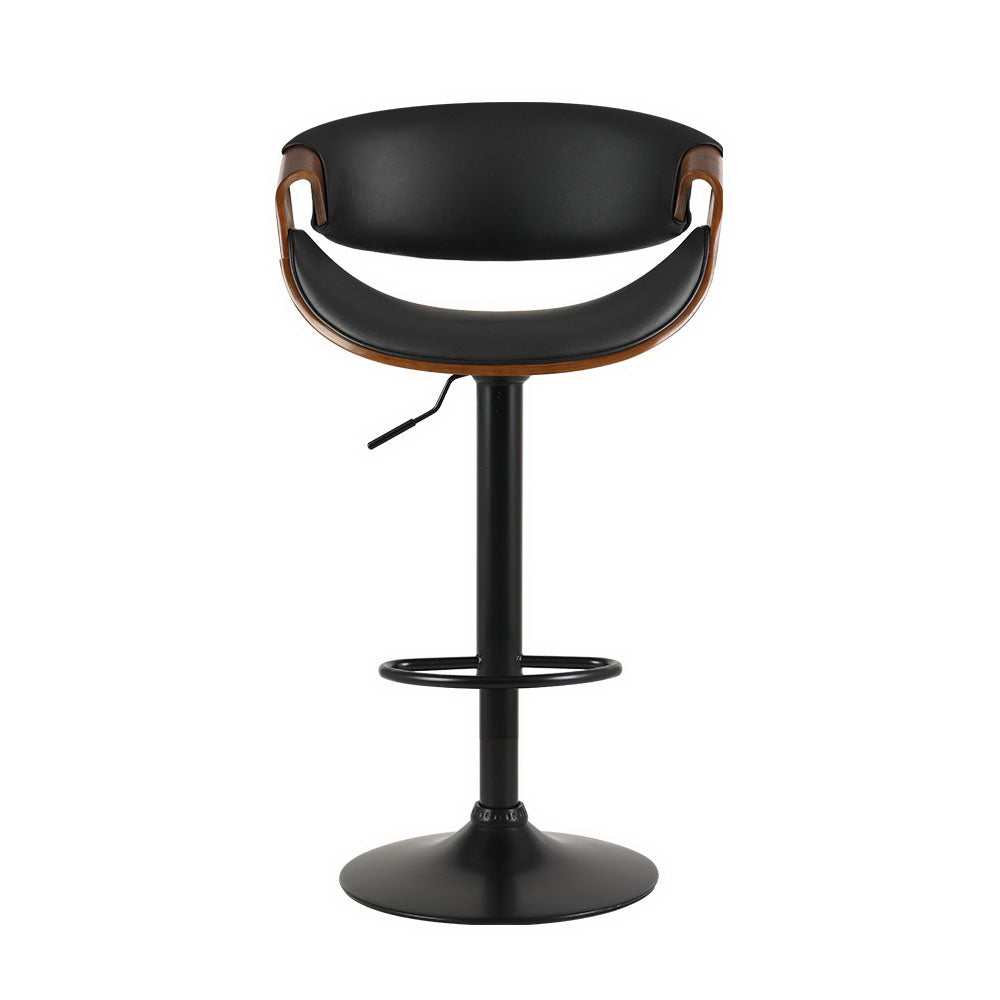 Sunland Bar Stool Swivel Leather Black - House Things Furniture > Bar Stools & Chairs