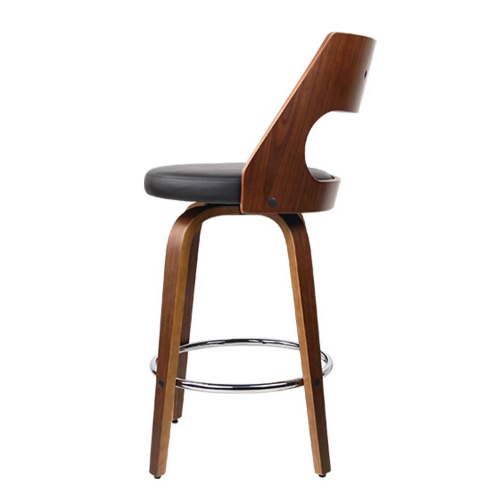 Arnd Black and Wood Swivel Bar Stools 76cm Set of 2 - House Things Furniture > Bar Stools & Chairs