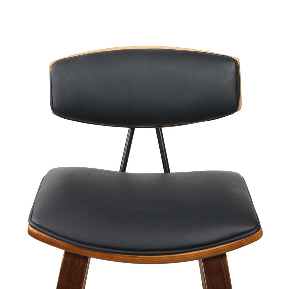 Bekky Set of 2 PU Leather Bar Stools - Black - House Things Furniture > Bar Stools & Chairs