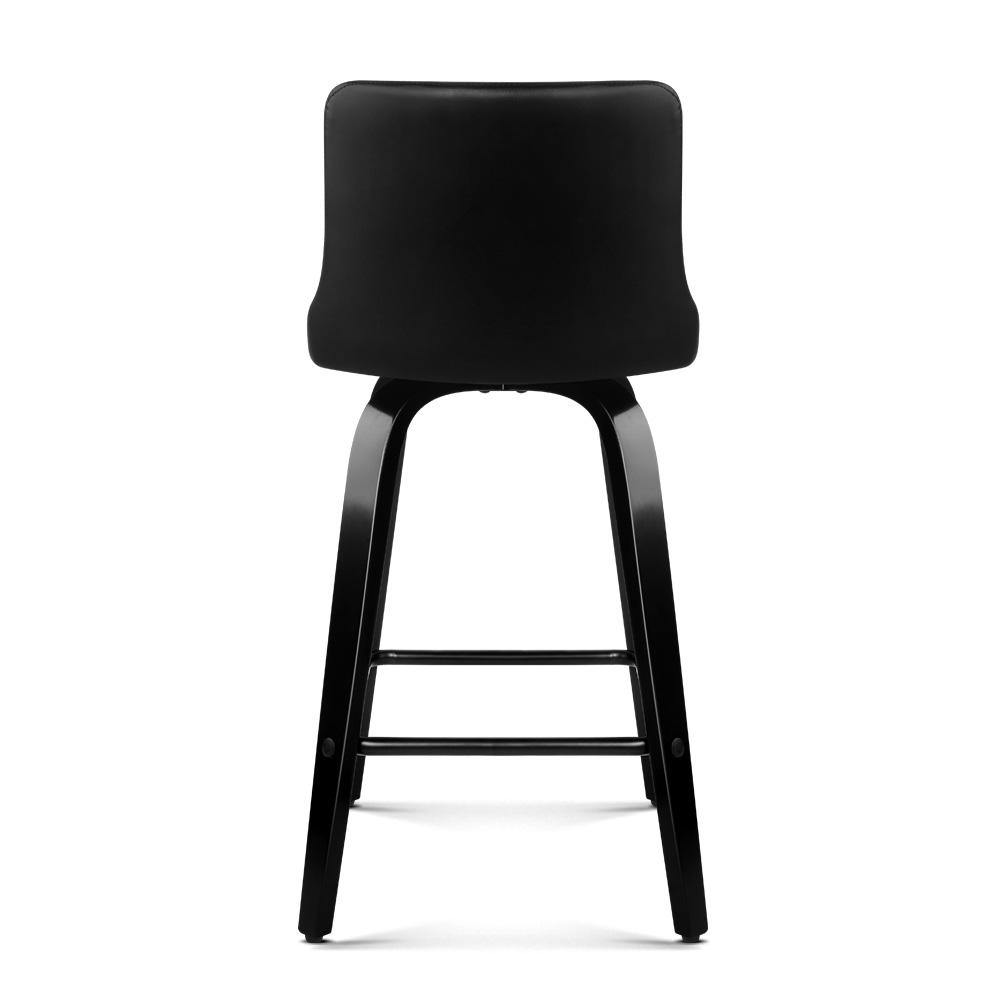 Byron set of 2 Wooden Bar Stool - Black - House Things Furniture > Bar Stools & Chairs