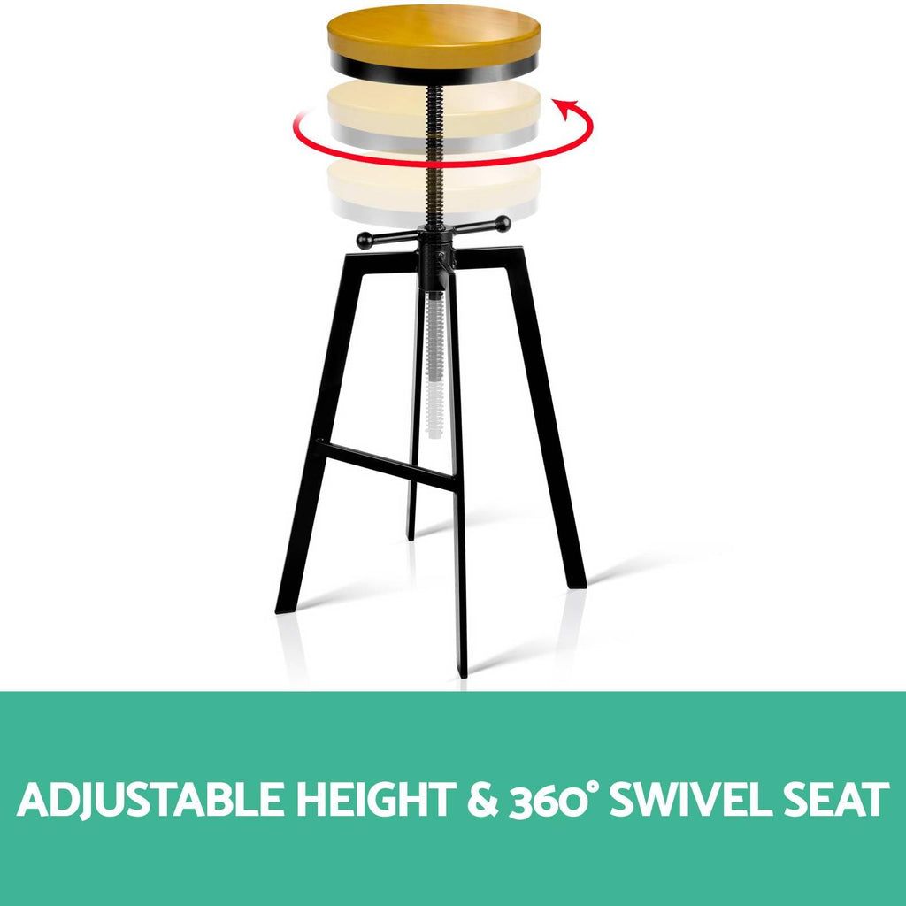 Adjustable Height Swivel Bar Stool - Black - House Things Furniture > Bar Stools & Chairs