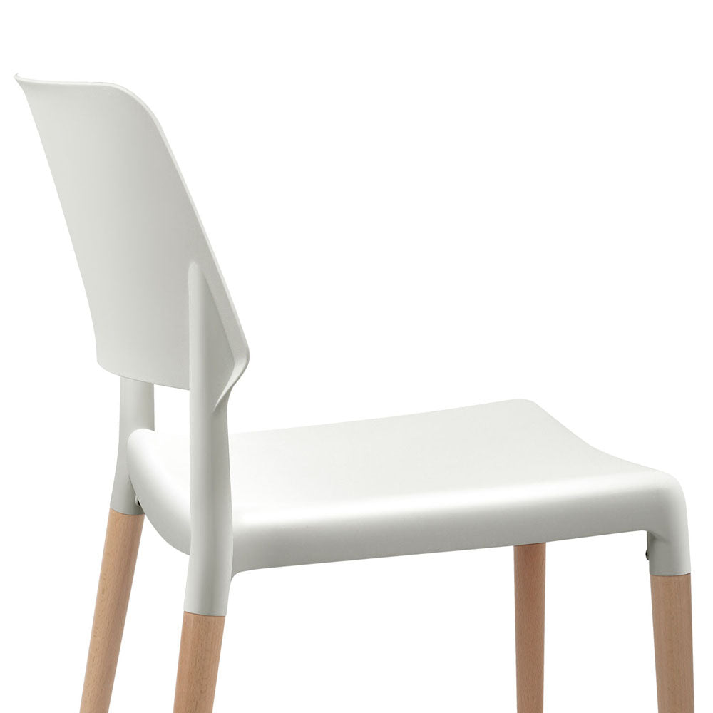 Set of 4 Wooden Stackable Dining Chairs - White - House Things Furniture > Dining
