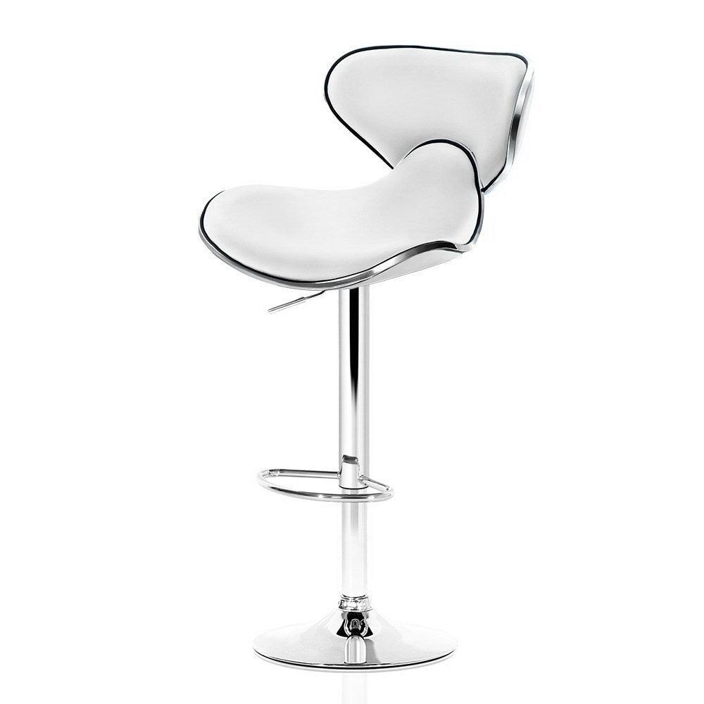 Tilly Bar Stools Swivel Gas Lift Chairs White - Set of 2 - House Things Furniture > Bar Stools & Chairs