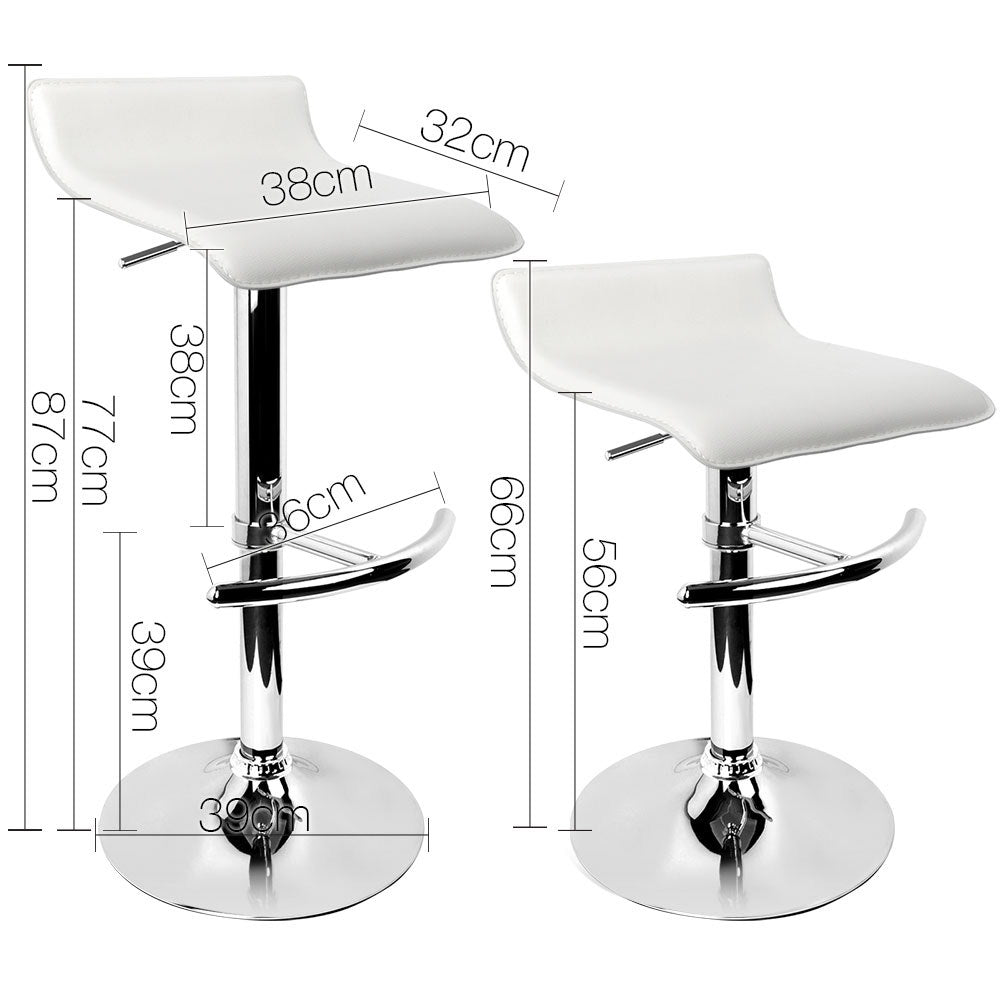 Set of 2 Jerry Leather Bar Stools - White - House Things Furniture > Bar Stools & Chairs