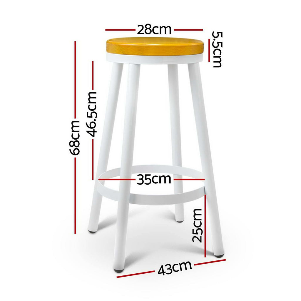 Set of 2 Wooden Stackable Bar Stools - Emma - House Things Furniture > Bar Stools & Chairs