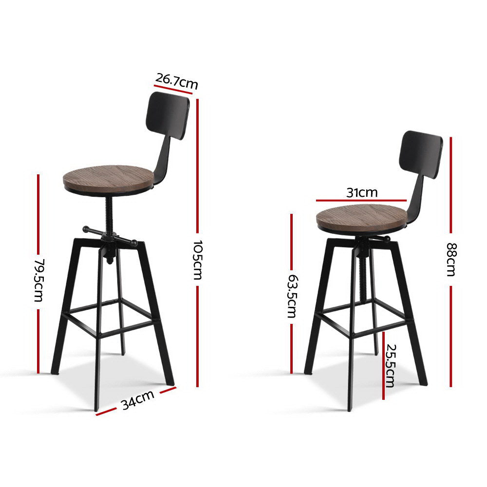 Rustic Industrial Metal Bar Stool Frederika - House Things Furniture > Bar Stools & Chairs