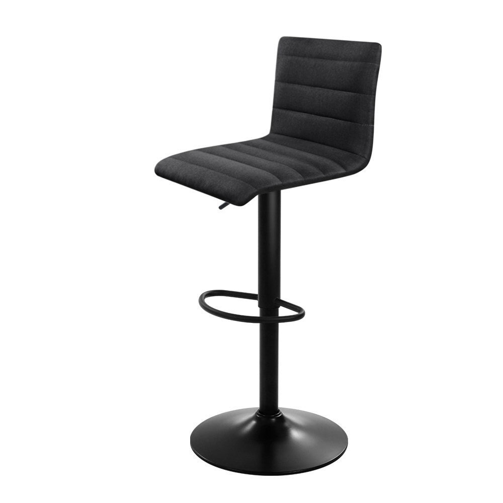 Danni 2 x Fabric Bar Stools - Black - House Things Furniture > Bar Stools & Chairs
