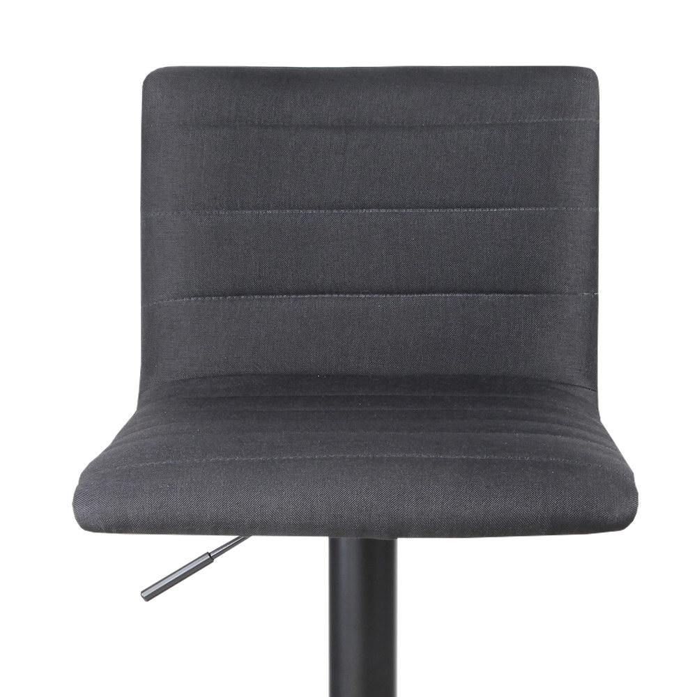 4 x Danni Bar Stools Fabric Swivel Gas Lift Black - House Things Furniture > Bar Stools & Chairs