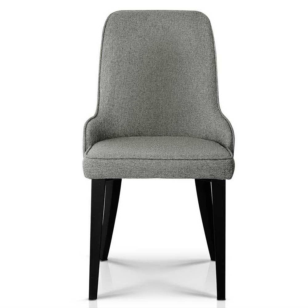 Set of 2 Russell Fabric Dining Chairs - Grey - House Things Furniture > Dining
