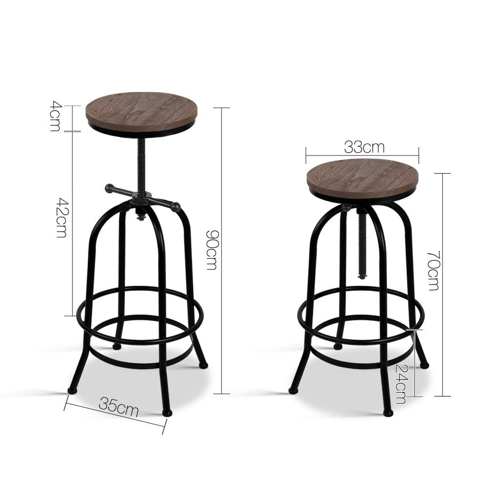Rustic Industrial Round Bar Stool - House Things Furniture > Bar Stools & Chairs