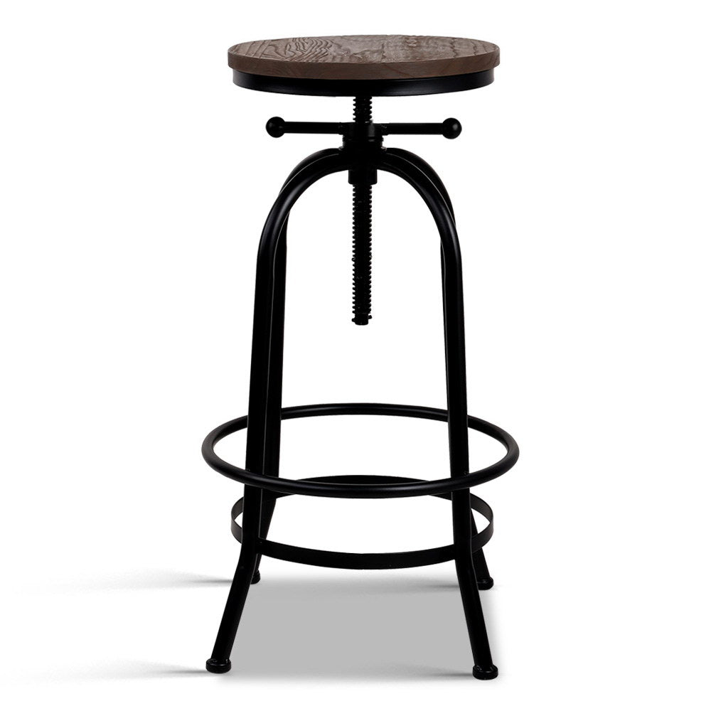 Rustic Industrial Round Bar Stool - House Things Furniture > Bar Stools & Chairs