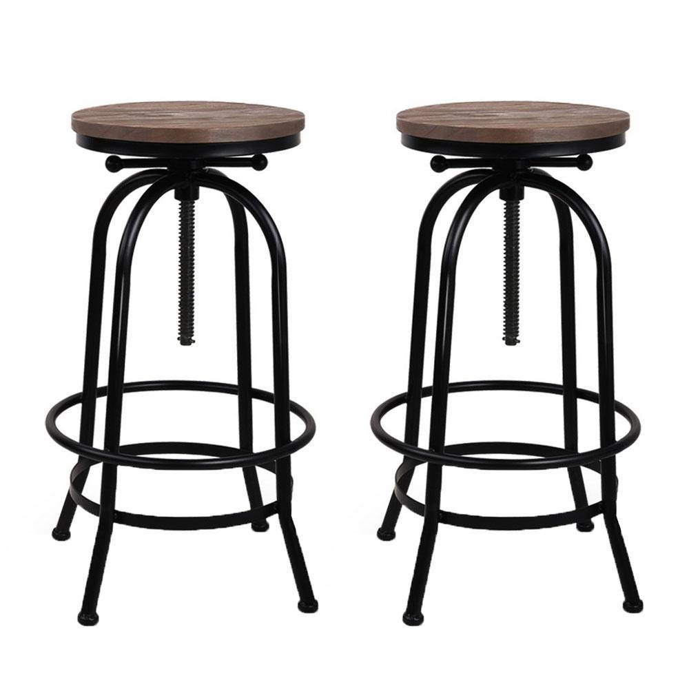 3 x Jimmi Bar Stools Retro Rustic - House Things Furniture > Bar Stools & Chairs