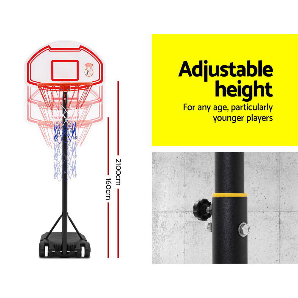 Pro Portable Basketball Stand System Hoop Height Adjustable Net Ring - House Things Sports & Fitness > Basketball & Accessories