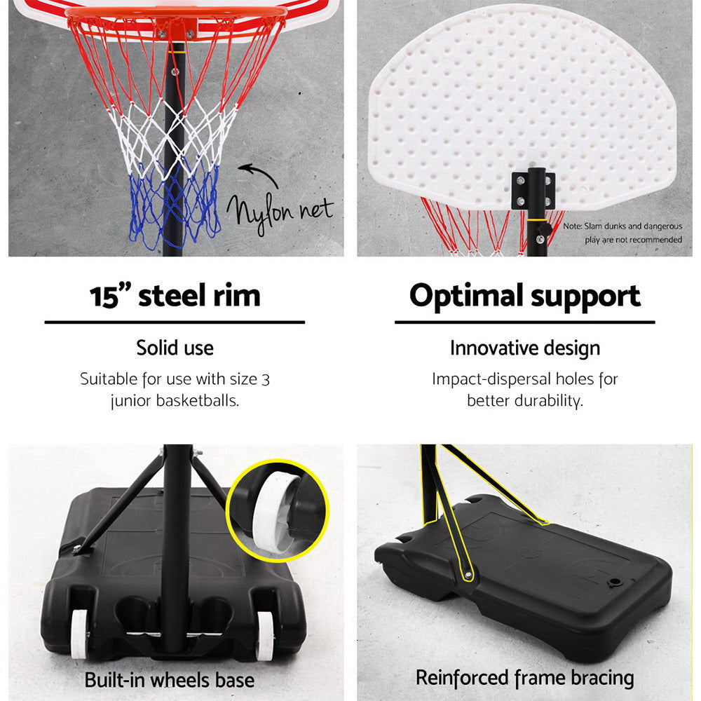 Pro Portable Basketball Stand System Hoop Height Adjustable Net Ring - House Things Sports & Fitness > Basketball & Accessories