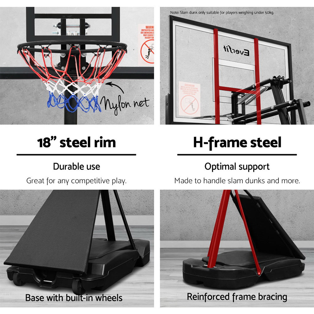 Everfit Pro Portable Basketball Stand System Ring Hoop Net Height Adjustable 3.05M - House Things Sports & Fitness > Basketball & Accessories