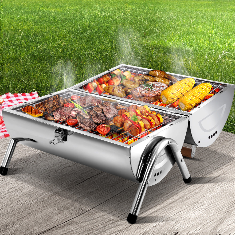 Grillz Portable BBQ Charcoal Smoker Foldable - House Things Home & Garden > BBQ