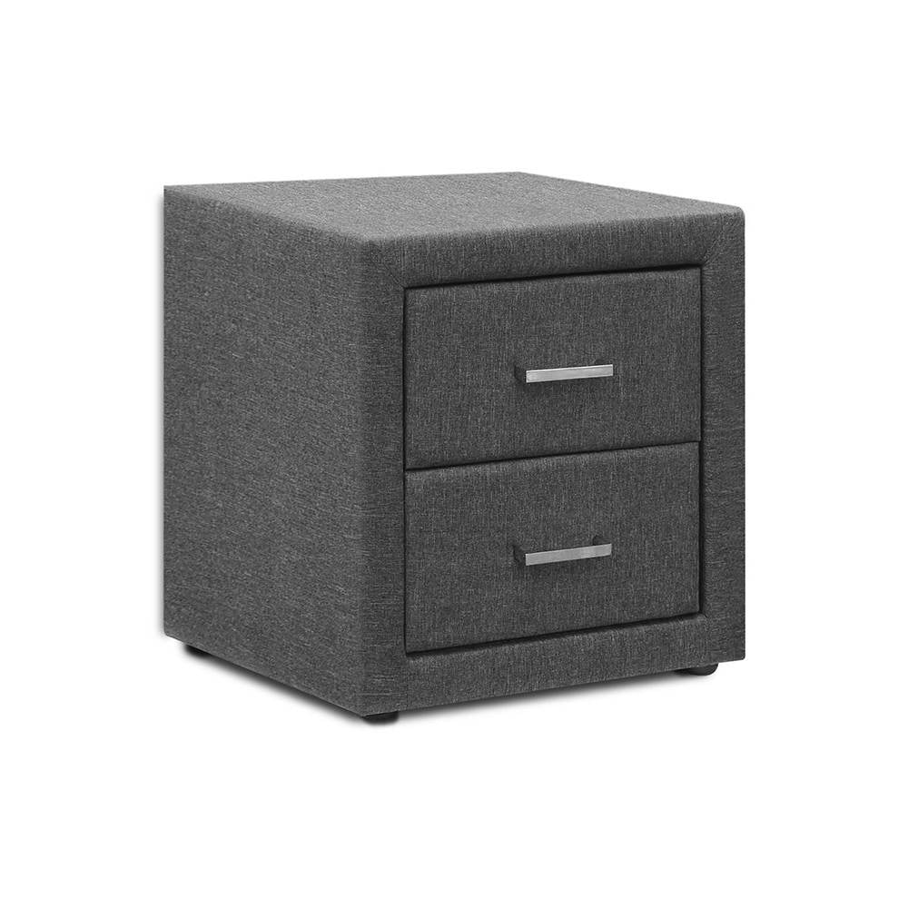 Fabric Bedside Table - Grey - House Things Furniture > Bedroom