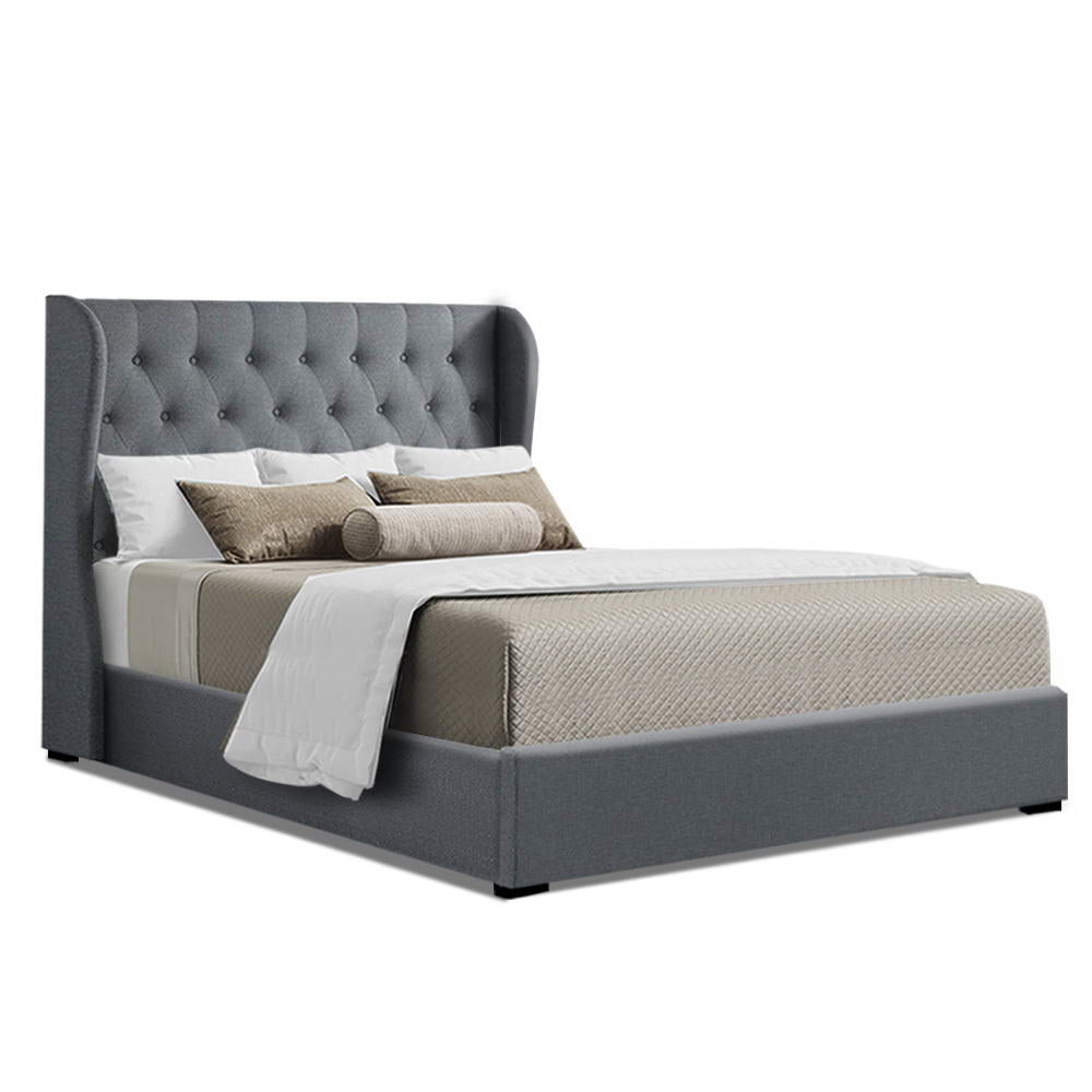 Shlafaloo King Size Gas Lift Bed Frame with Storage Grey - House Things Furniture > Bedroom