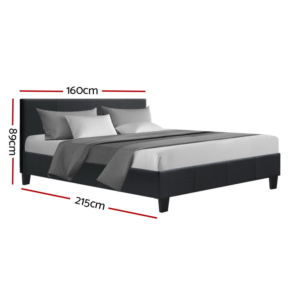 Artiss Neo Bed Frame Fabric - Charcoal Queen - House Things Furniture > Bedroom