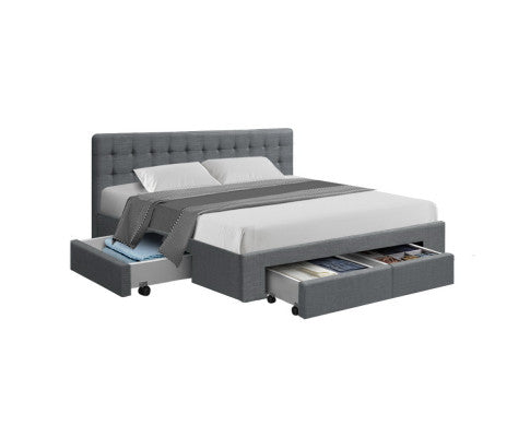 King Bed & Mattress Package  grey bed frame