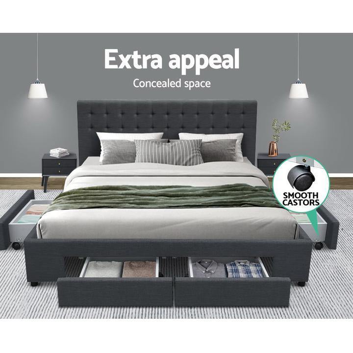 Hunter Double Bed Package Deal - Bed, Mattress & Bamboo Topper - House Things