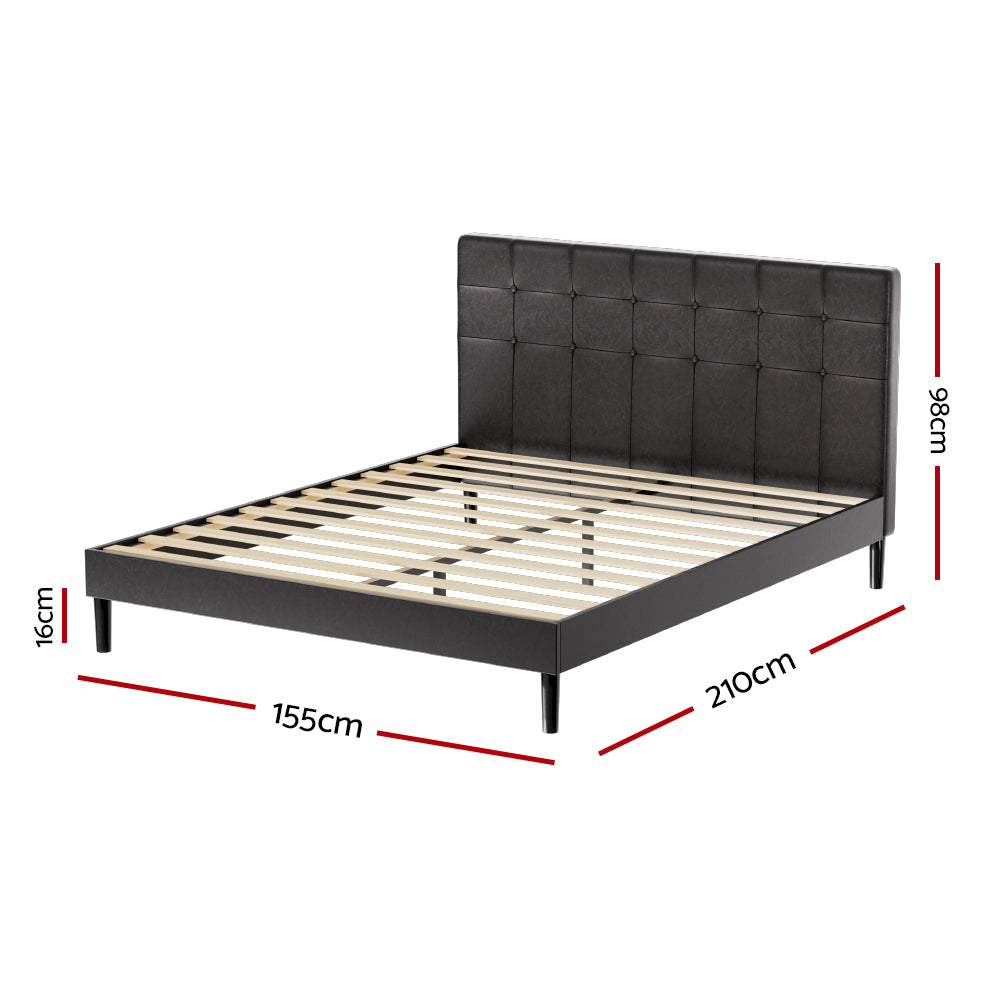  LED Queen Bed Frame Black with charger