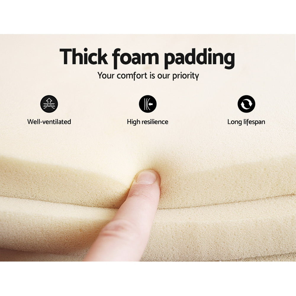 Artiss Bed Frame King Single Size Boucle Fabric Mattress Base Platform Wooden - House Things Furniture > Bedroom