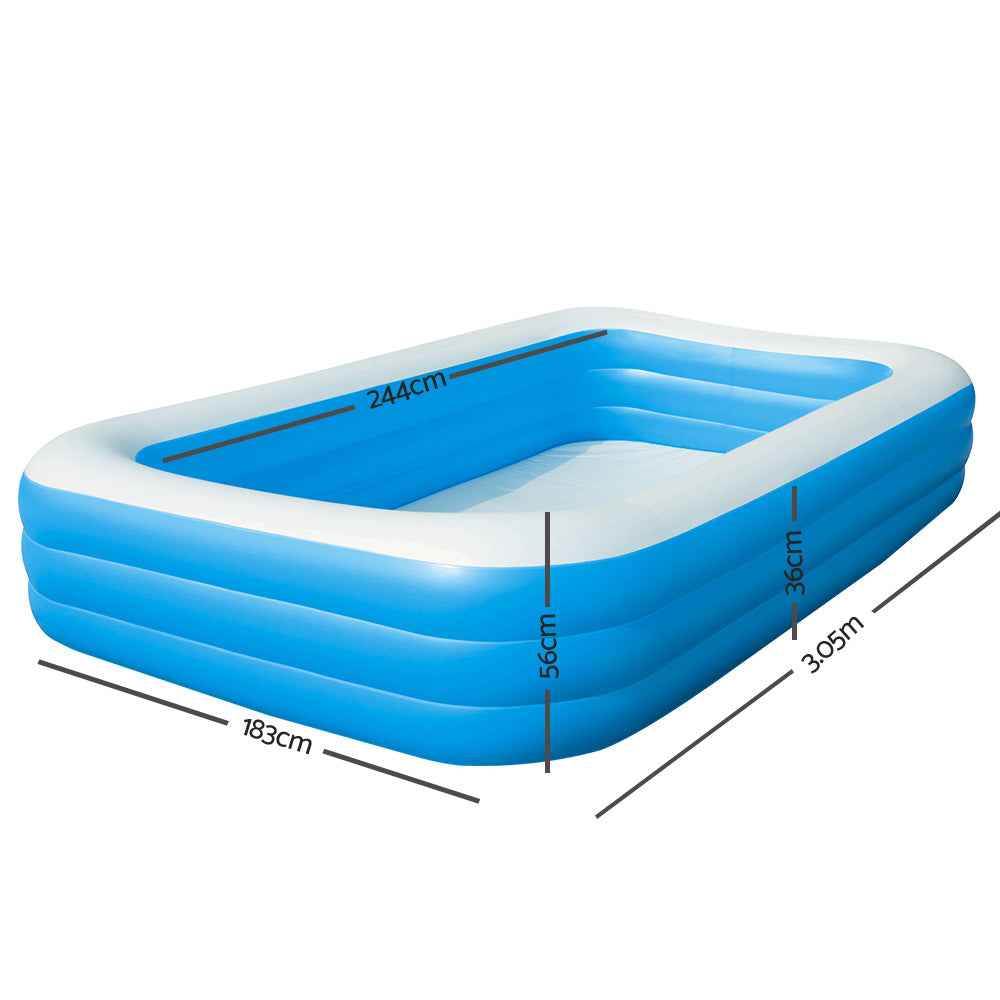 Inflatable Kids Above Ground Swimming Pool 3m x 1.8m - House Things Home & Garden > Pool & Accessories