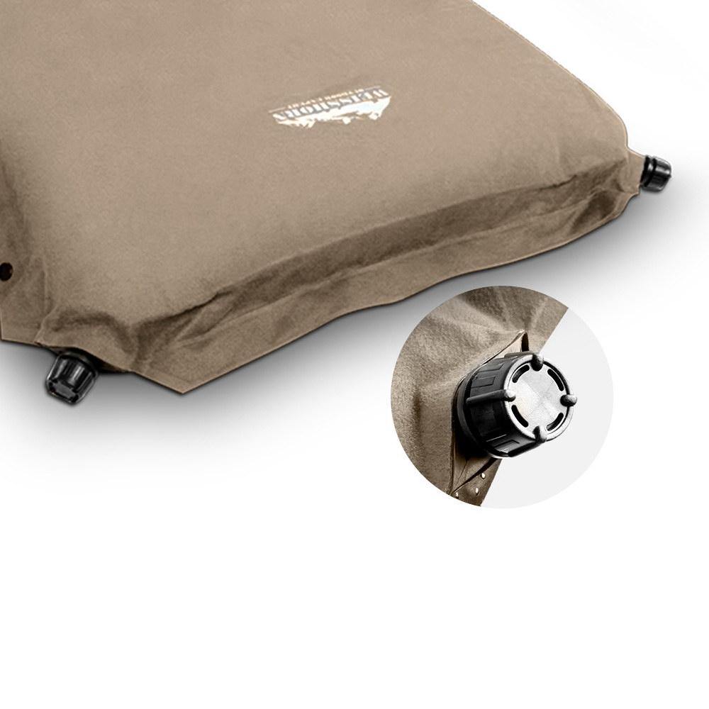 Self Inflating Double Air Bed 10CM Thick Coffee - House Things Outdoor > Camping