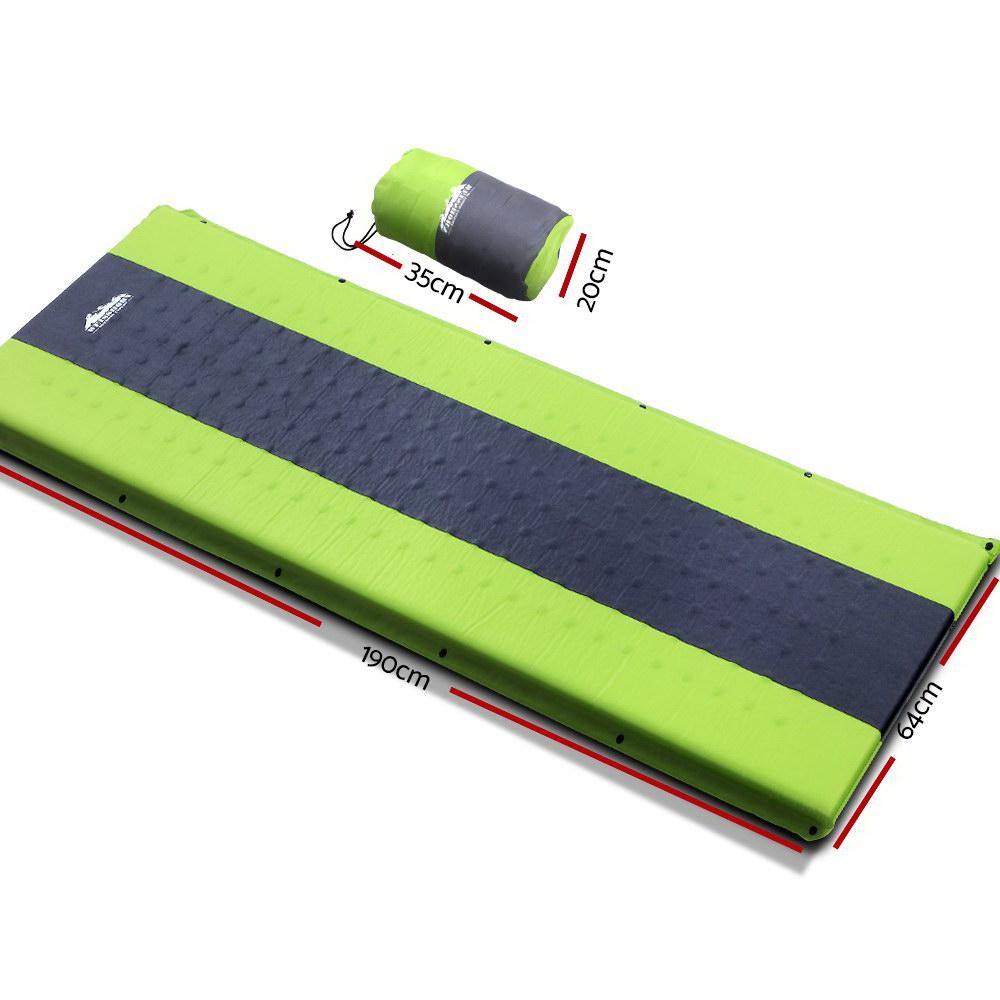 Single Self Inflating Mattress t Air Bed Green - House Things Outdoor > Camping