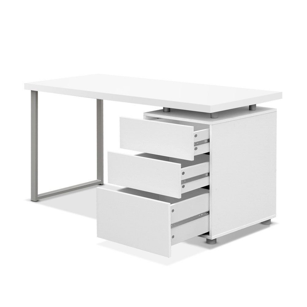 Desk with 3 Drawers - White - House Things Furniture > Office