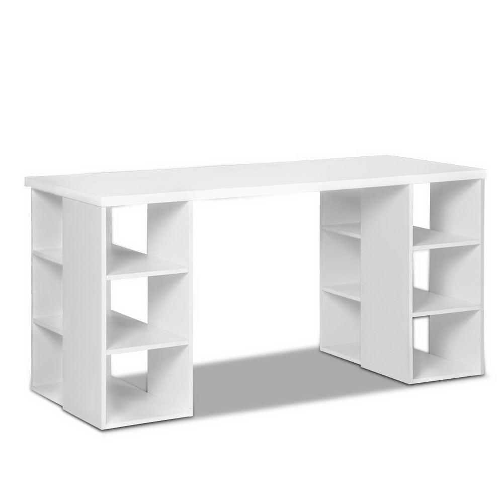 3 Level Desk with Storage & Bookshelf - White - House Things Furniture > Office