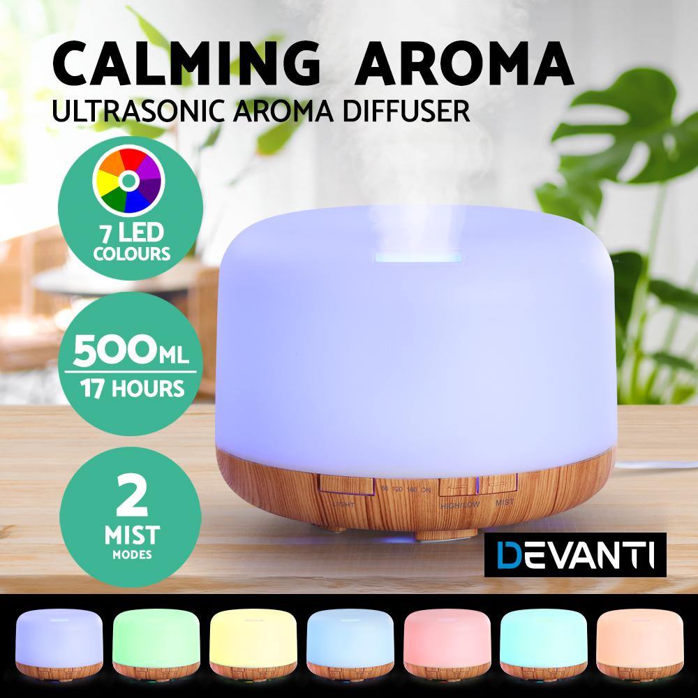 Aroma Diffuser Aromatherapy Night Light Air Purifier 500ml - House Things Appliances > Aroma Diffusers & Humidifiers