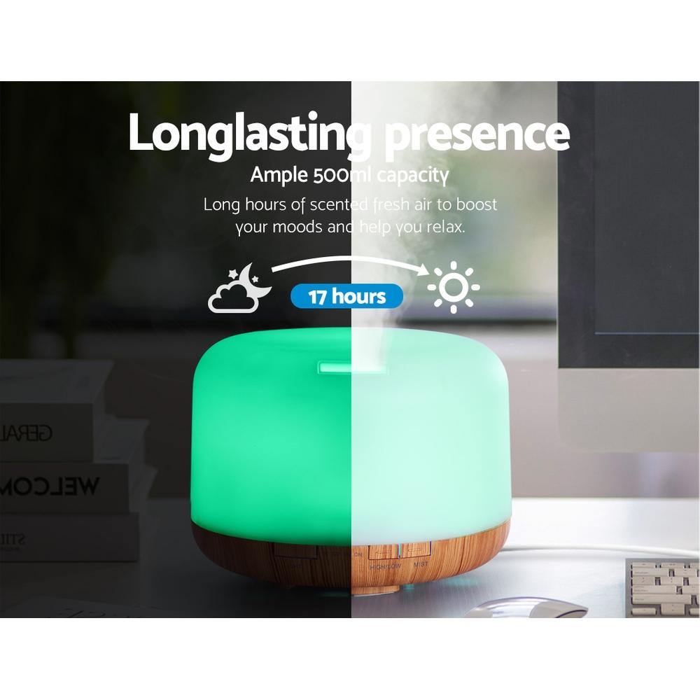 Aroma Diffuser Aromatherapy Night Light Air Purifier 500ml - House Things Appliances > Aroma Diffusers & Humidifiers