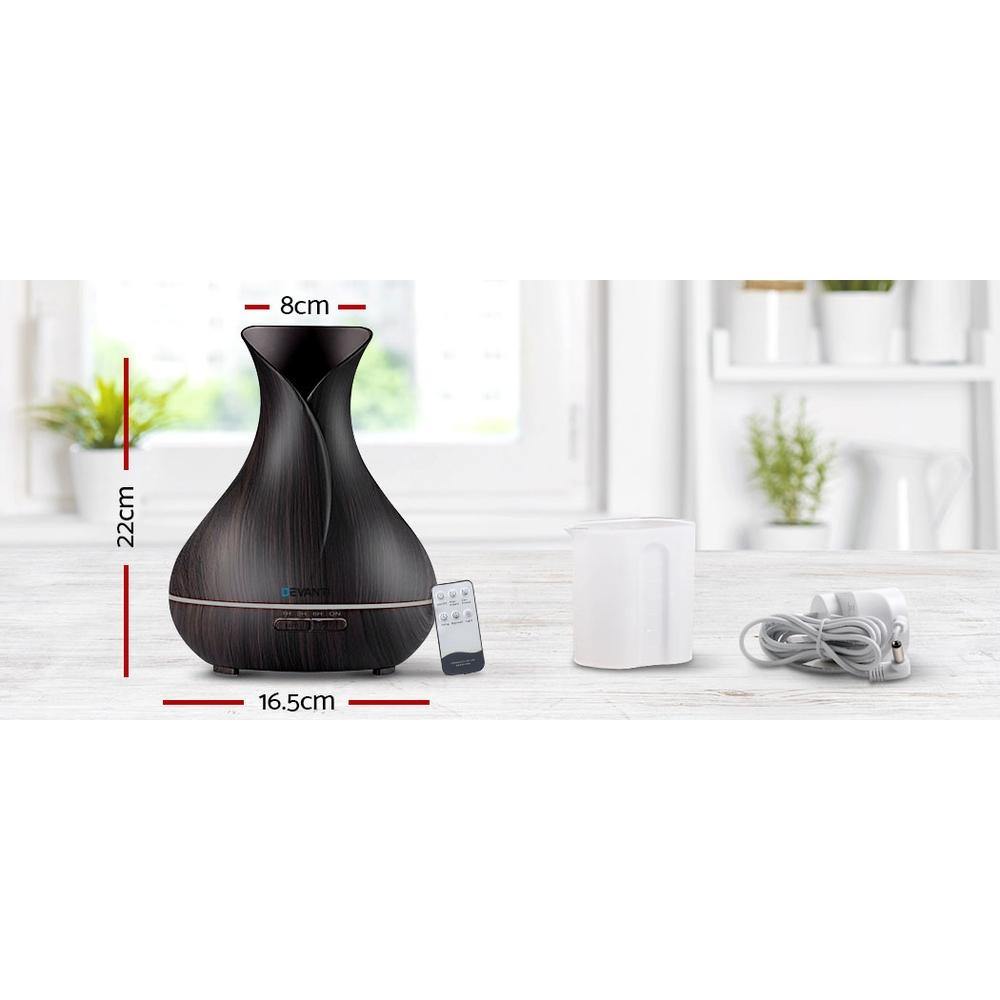 400ml 4 in 1 Aroma Diffuser with remote control- Dark Wood - House Things Appliances > Aroma Diffusers & Humidifiers