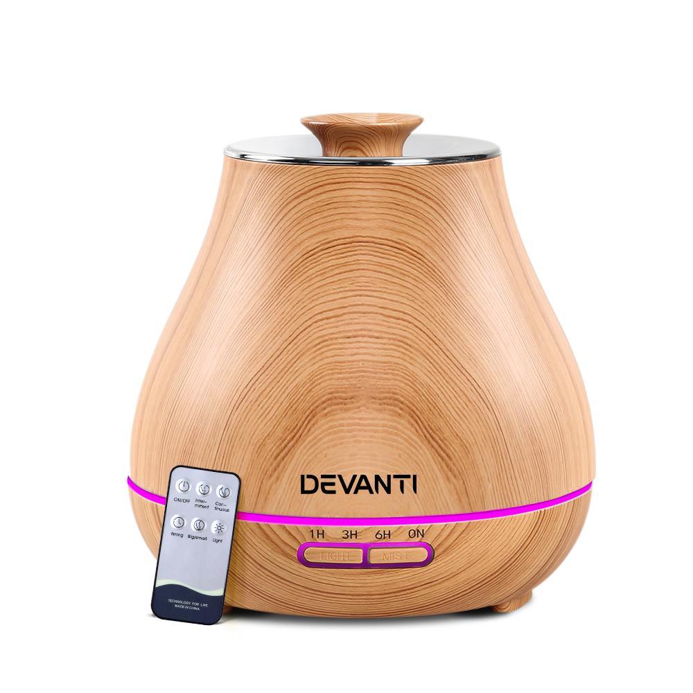 Aroma Diffuser Air Humidifier Light Wood Grain 400ml - Housethings 
