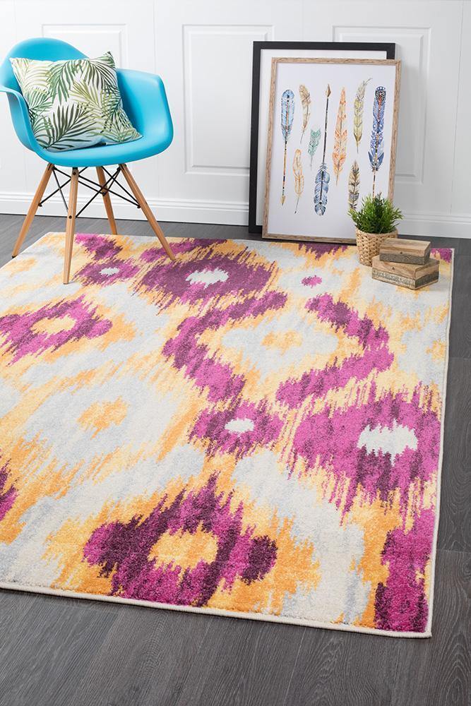 Dimensions Divinity Burst Aubergine Modern Rug - House Things Dimensions Collection