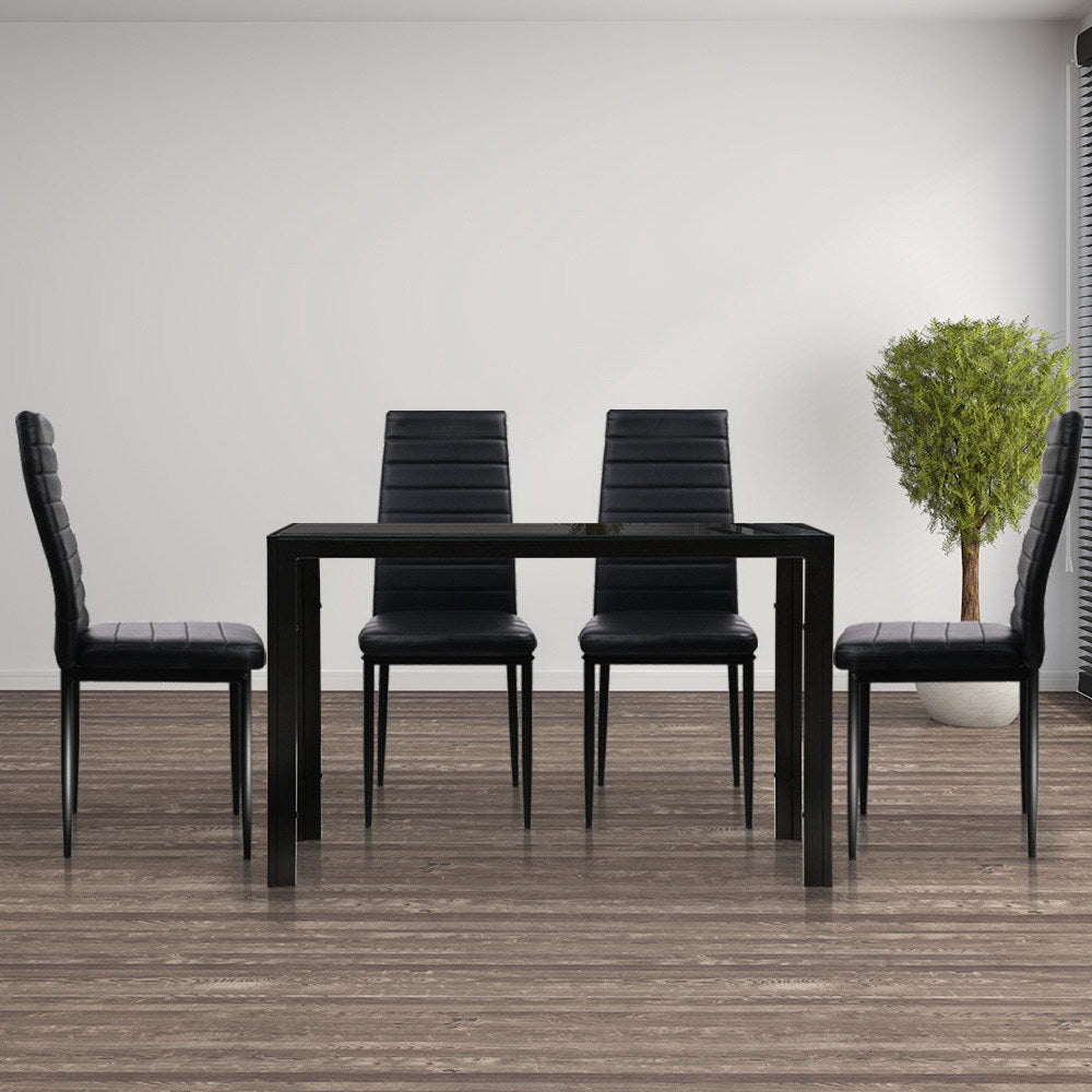 Saturn 5-Piece Dining Table and Chair Set - Black - House Things Furniture > Dining