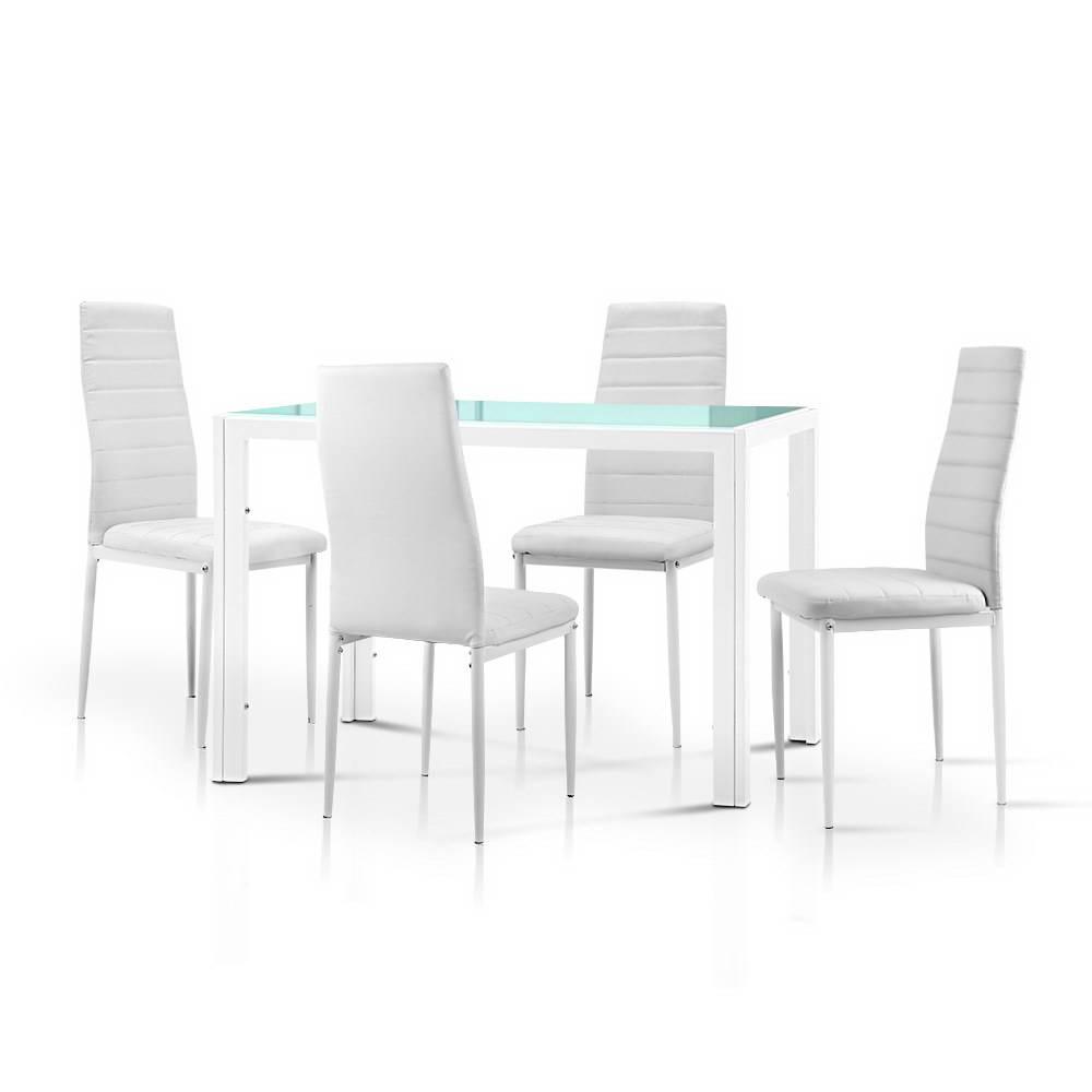 5 Piece Dining Table Set - White - House Things Furniture > Dining