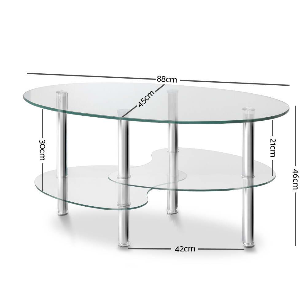 3 Tier Coffee Table - Glass - House Things Furniture