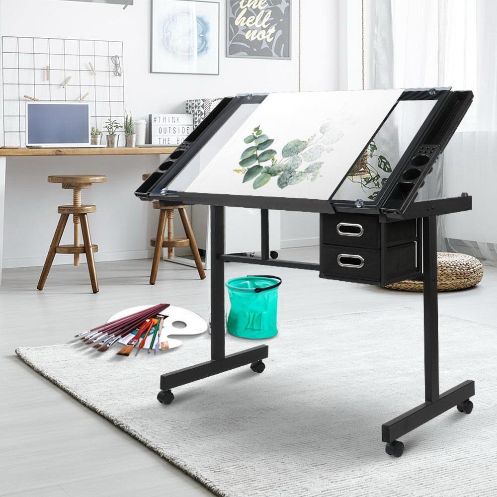 Adjustable Drawing Desk - Black and Grey - House Things Furniture > Office