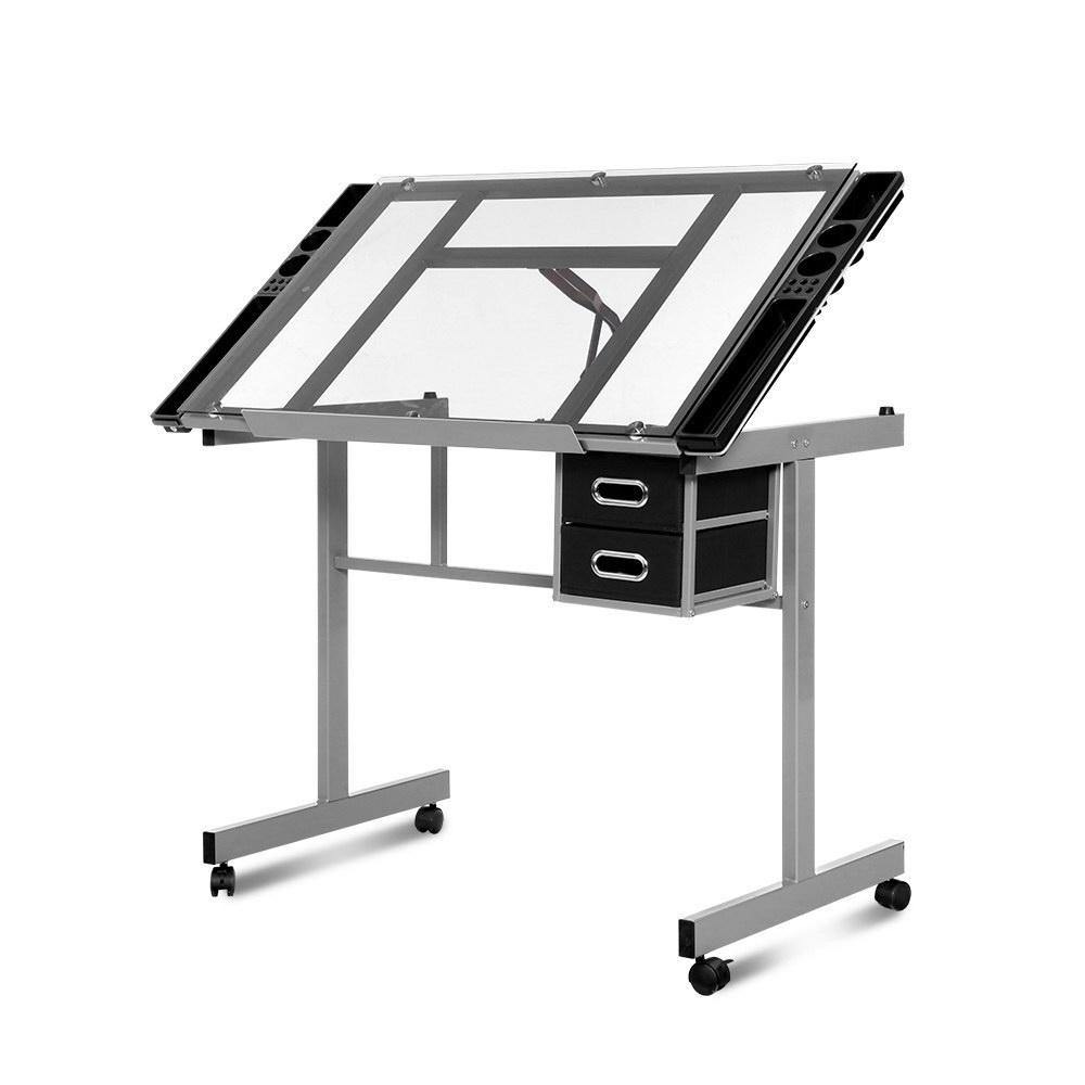 Drafting Table Drawing Desk  Adjustable Grey - Housethings 