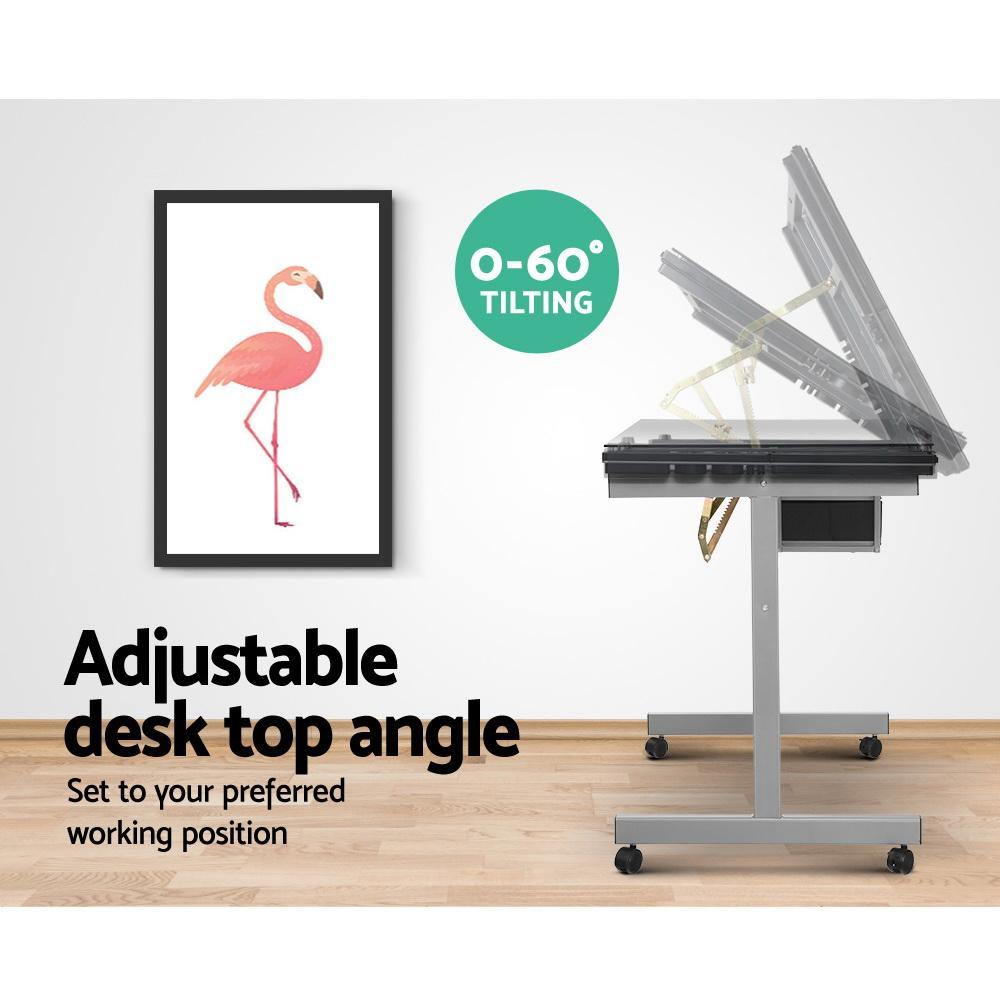 Drafting Table Drawing Desk  Adjustable Grey - Housethings 