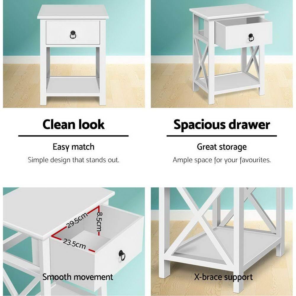 2 x Bedside Tables Drawers - House Things Furniture > Bedroom