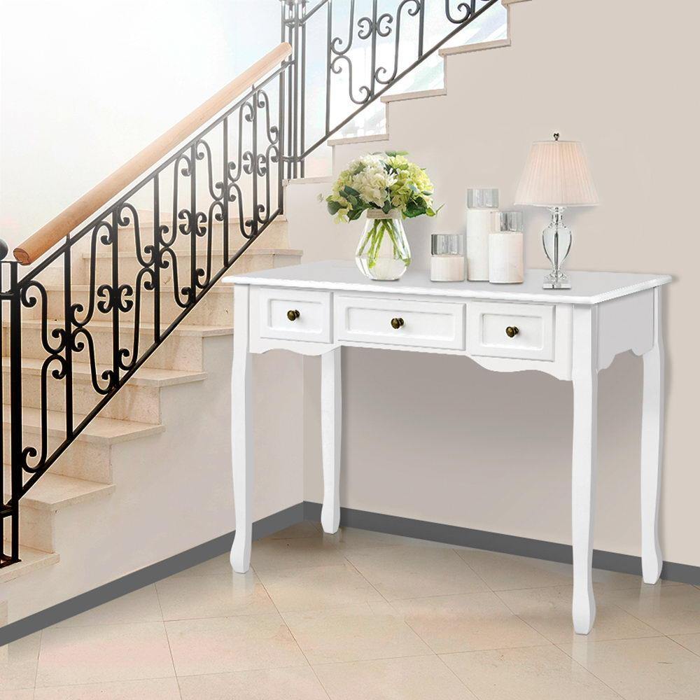 Hallway Side Dressing Entry Wooden French Drawer White - House Things Furniture > Bedroom