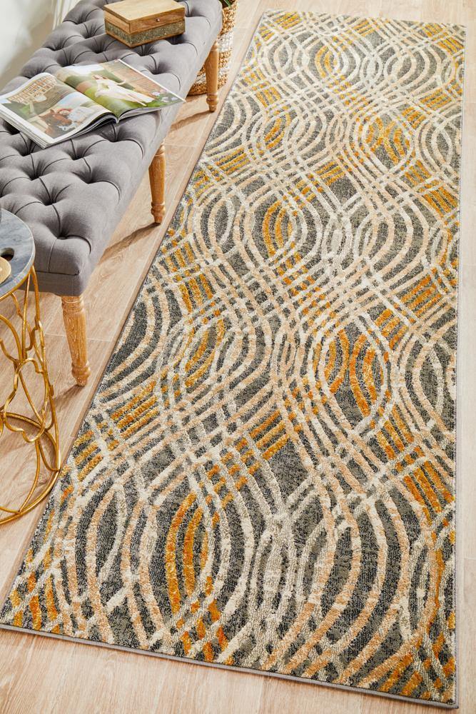 Dreamscape Flurry Modern Charcoal Runner Rug - House Things Dreamscape Collection