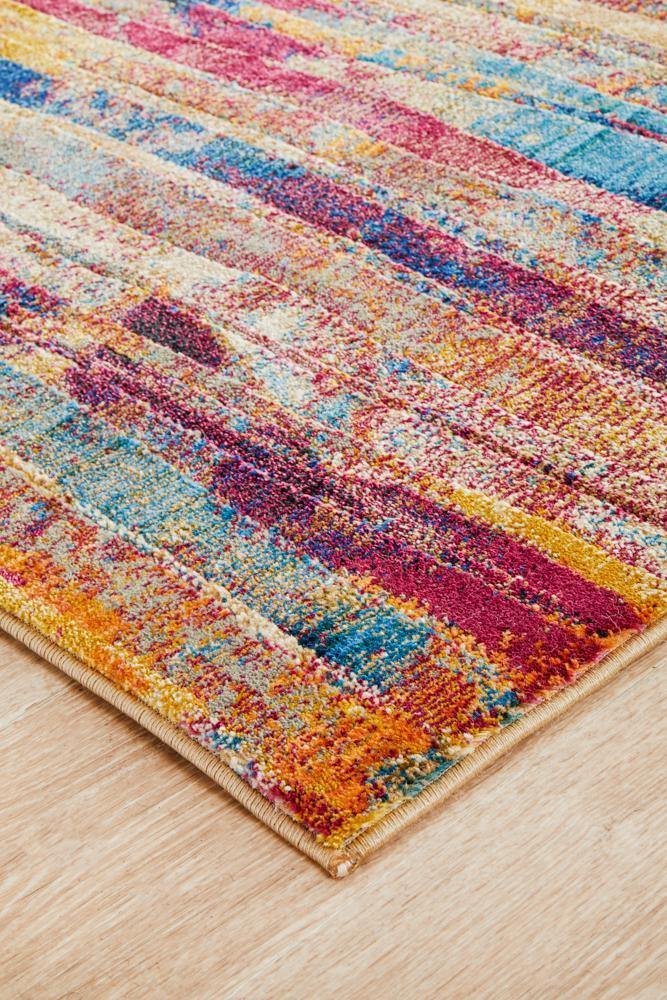 Dreamscape Strokes Modern Raspberry Runner Rug - House Things Dreamscape Collection